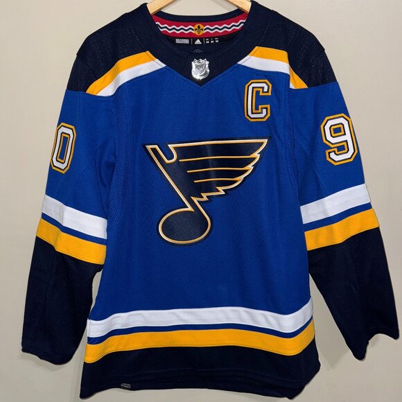 Adidas Hockey Jersey Mens Size 44 Authentic St. Louis Blues Ryan O'Reilly GT8158